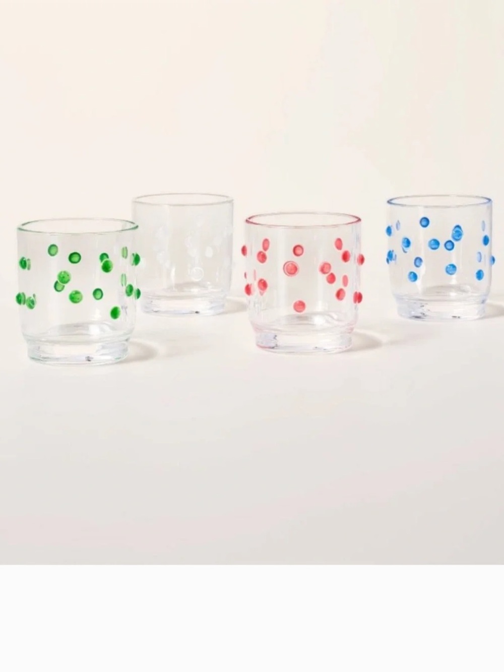 Kate Spade x Target 4 Piece Polka Dot Lowball Drinkware Set New